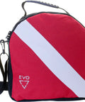 Durable Scuba Regulator Bag With Padded Compartment For Dive Gear And Snorkeling Equipment Travel Ready in red with handle and zipper