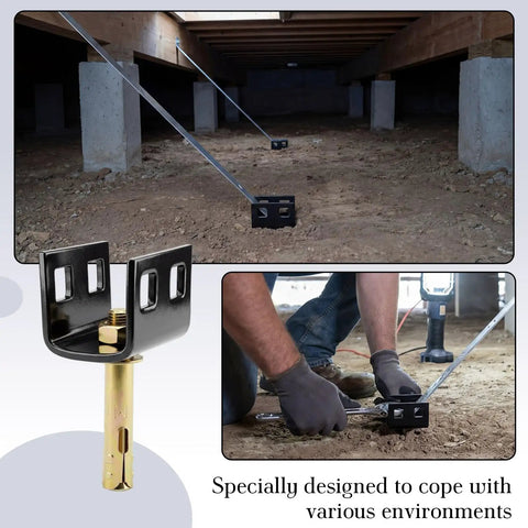 Heavy Duty Concrete Slab Anchor Kit For Mobile Homes Featuring Four Rock Solid Expansion Bolts Designed For Quick Setup And Lock Tight Holding Power To Keep Your Structure Wind Ready And Secure