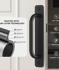 Black Barn Door Handles Kit 7.1 Inch Gate Handle For Outdoor Fence And Sliding Doors Heavy Duty Aluminium Alloy Pulls close-up