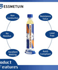 Pro Grade No Clean Flux Paste For Electronics Soldering And Desoldering Wick Kit, 10cc tube with product features