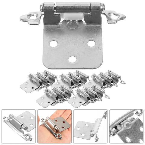 16 Piece Brushed Nickel Soft Closing Cabinet Hinges Damper 1.4mm Spring Hardware Set For Kitchen Cabinets Pantry And Wardrobe Doors