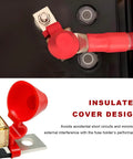 Heavy Duty Waterproof Fuse Block Rated 300 Amp 58 DC With M8 Single Stud Connector showing an insulated cover design.
