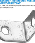 Heavy Duty L Brackets 10 Pack With 20 Screws Rust Resistant Stainless Steel Corner Supports showing waterproof surface with drops.