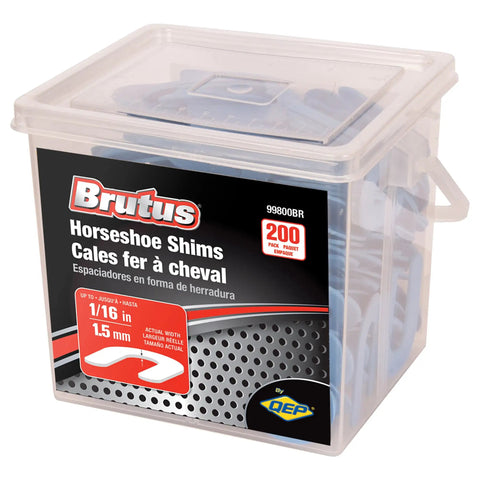 Pail of Brutus Horseshoe Tile Spacers For One Sixteenth Inch Grout Joint Pro Grade Pail Of Two Hundred Reusable Spacers in Tub