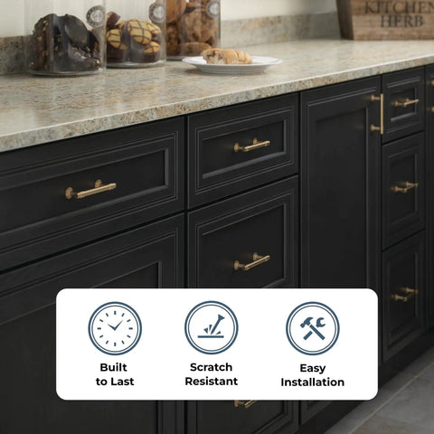 Francisco 10 Pack Cabinet Pulls 3 Inch Hole Center Handles Champagne Bronze Hardware for Kitchen Cabinets Doors Drawers
