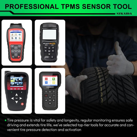 TPMS Sensor Replacement 4 Pack 315MHz For Chevy Silverado 2007-2016 Express 1500 2500 3500 2008-2022, GMC Sierra And Terrain 2007-2016, Buick Saab Spark Tahoe Suburban Traverse 2007-2020, 13598771 13586335, tire pressure tool display