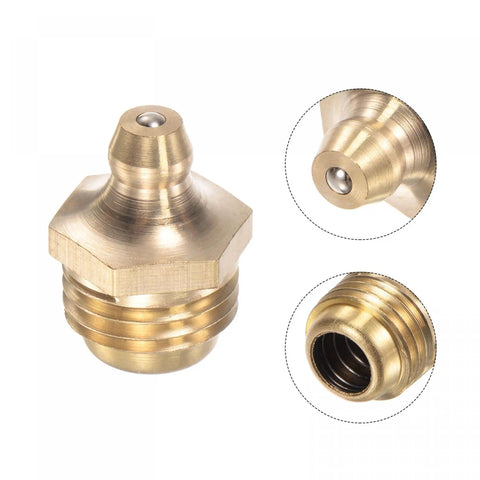 Brass Straight Grease Fitting M14 X 1.5mm Thread Hydraulic Fittings Accessories 2 Pieces Heavy Duty Brass Connection Rust Resistant