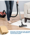 Person using vacuum with Six Pack Vacuum Bags That Fit Bissell Zing Canisters 4122 4122D 1668 1668C 1668W 2154A 2154C 2154W 1608