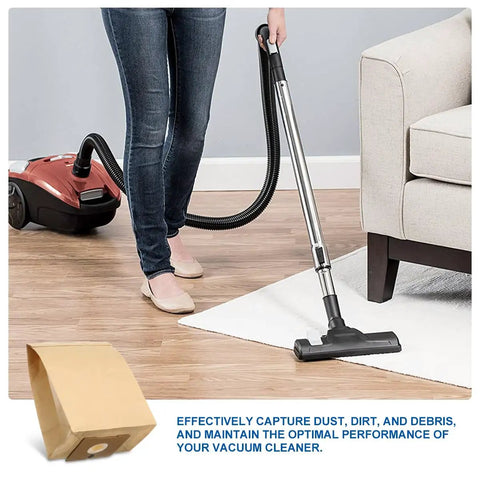 Person using vacuum with Six Pack Vacuum Bags That Fit Bissell Zing Canisters 4122 4122D 1668 1668C 1668W 2154A 2154C 2154W 1608