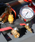 Pressure gauge details on 13.0HP Horizontal Gas Powered 30 Gallon Tank Air Compressor With 3 Cylinder Engine