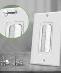 Bristled Brush Wall Plate With Multimedia Pass Through For Low Voltage Cables 1 Gang Four Point Five By Two Point Seven Five Inches White