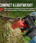 Cordless 12-Inch Chainsaw Kit With 40V Power Core 40 Battery, 2.0Ah, And Fast Charger in use on tree trunk