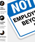 Employees Only Beyond This Point Sign Made From Rust Free Aluminum For Indoor Outdoor Use Tough As Nails Weather Resistant Workplace Safety Signage for offices, shops, warehouses