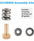 Slick Spring Barrel Nut Assembly For Pool And Spa Filter Housing Clamp Kit including brass nut, spring, and gaskets.