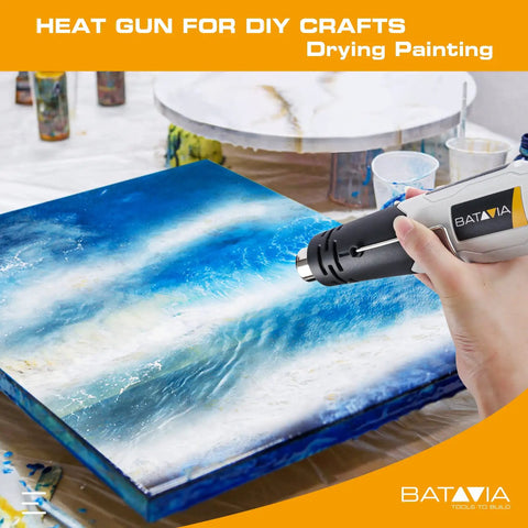 Compact 380W Mini Heat Gun With Two Modes 450 C And 250 C Delivers Quick Heat Up In About 1.5 Seconds, 6.8 Ft Cable, drying painting