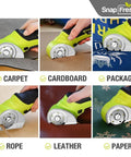 Cordless Electric Scissors 4V Mini Box Cutter With Replacement Blade And Charger For Cardboard, Carpet, Leather, Plastic