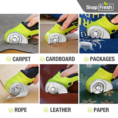 Cordless Electric Scissors 4V Mini Box Cutter With Replacement Blade And Charger For Cardboard, Carpet, Leather, Plastic