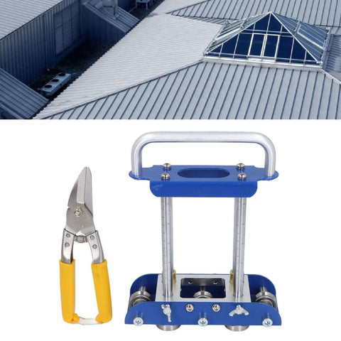 Lightweight 3 Station Sheet Metal Bender Roller For 0 To 90 Degree Bends with steel rollers and metal snips, roof view