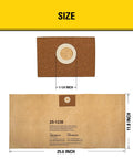 Image of 4 To 5 Gallon Wet Dry Vacuum Disposable Filter Bags 3 Pack, showing size and port dimensions for heavy duty cleanup.