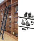 Rolling Ladder Hardware Kit With Floor Wheels And Track System For Libraries And Garages 10 Ft Track Length