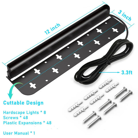 Eight Pack 7-Inch Low Voltage Landscape Lights For Retaining Walls And Hardscape, 5W LED Outdoor Wall Lighting components