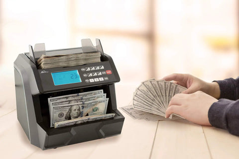 High Speed Money Counting Machine With Add And Batch, 1500 Bills Per Minute, Ultraviolet Magnetic Ink Infrared Counterfeit Detector