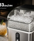 Beast Mode Countertop Nugget Ice Maker producing 33 lbs of soft nugget ice with a clear viewing lid.