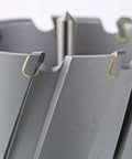 Heavy Duty Tct Annular Cutter 11/16 X 3 Inch tungsten carbide core bit close-up showing cutting edges and center point.