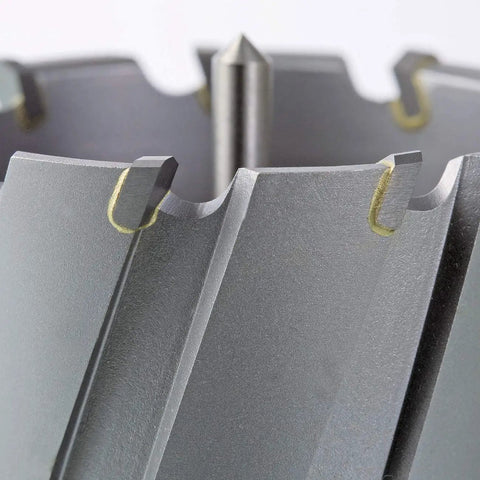Heavy Duty Tct Annular Cutter 11/16 X 3 Inch tungsten carbide core bit close-up showing cutting edges and center point.