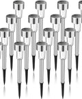 30 Pack Solar Pathway Lights Outdoor LED Landscape Lighting Waterproof Stainless Steel Garden Lights for Yard Patio Walkway