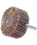 5 Pack 2 Inch Flap Wheels Shank Mounted For Grinders, showing abrasive flap disk with shank, 80 grit for metal and wood sanding.