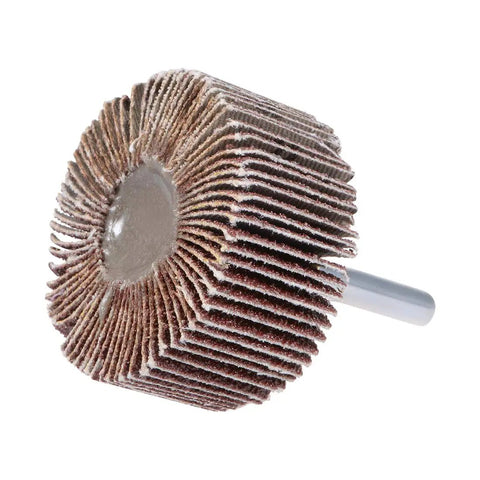 5 Pack 2 Inch Flap Wheels Shank Mounted For Grinders, showing abrasive flap disk with shank, 80 grit for metal and wood sanding.