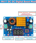 Adjustable DC To DC Boost Converter Module 3 To 35V In 5 To 45V Out 5A Max Digital Booster with display screen