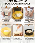 Steps to use Sourdough Starter Kit For Beginners Newbie Friendly With 34 Oz Starter Jar And Clear Scale Markings Two Silicone Proofing Baskets Complete Bread Baking Kit With Guide And Recipes Easy To Use And Clean Yellow