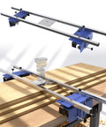 58 Inch Router Flattening Sled For Woodworking 5.5 Inch Height Adjustable Slab Flattening Jig Preassembled with dust brush and wheels
