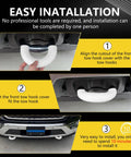 Installation process of Tow Hook Covers Hitch Cover For Ford F-150 2004-2025 and Bronco 2021-2025, white finish, easy setup.