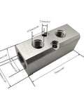 Two Way Pneumatic Manifold Air Distribution Block With G1/2 Inlet Ports And G1/4 Outlet Ports, Aluminum Alloy