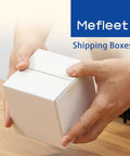 Hands holding 4x4x4 Inch Small Shipping Boxes 100 Pack White Corrugated Cardboard Boxes With Eco Friendly 3 Layer Construction