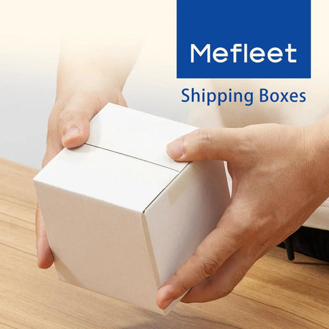 Hands holding 4x4x4 Inch Small Shipping Boxes 100 Pack White Corrugated Cardboard Boxes With Eco Friendly 3 Layer Construction