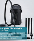 1400 Watt Pond Vacuum With 13 Ft Intake Hose Four Tubes Three Nozzles And Bag, complete cleaning kit components shown