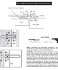 Diagram for installation of Built Like A Tank Swing Bar Door Lock for Hinged Entryways secondary latch with dimensions and tools.
