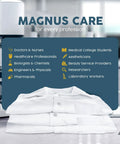 White Unisex Lab Coat For Med Pros Durable Knee Length Cotton Poly Coat For Doctors Nurses And Lab Technicians on display