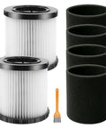Two Pack Wet And Dry Vacuum Replacement Filter Set For DCV580 And DCV581H With Four Foam Sleeve Filters And A Brush