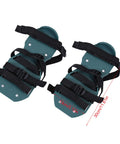 Lawn Aerator Shoes For Grass And Garden Care With Spiked Prongs And Easy Buckle Straps, 30cm length, green and black color