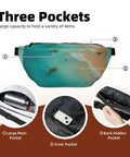Rowing Team Fanny Pack for Men and Women Ocean Landscape Waist Belt Bag Crossbody Great for Sports Travel Hiking Running Jogging Water Resistant Lightweight Everyday Carry with three pockets