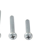 Knockout 120 Piece Electrician Screw Kit Featuring 8-32 Round Phillips Head Machine Screws In Six Assorted Lengths visible machine screws in varying lengths.