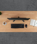 Slick Electric Standing Desk With Genuine Solid Wood Top And Easy Programmable Memory Controls Dual Motor Lift Mechanism For A Hustle Ready Sixty Inch Workstation Setup with laptop and accessories.