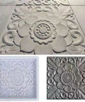 Two Piece Square Concrete Molds Set For Walkways And Patios Perfect For DIY Projects Plastic Paver Molds with floral design