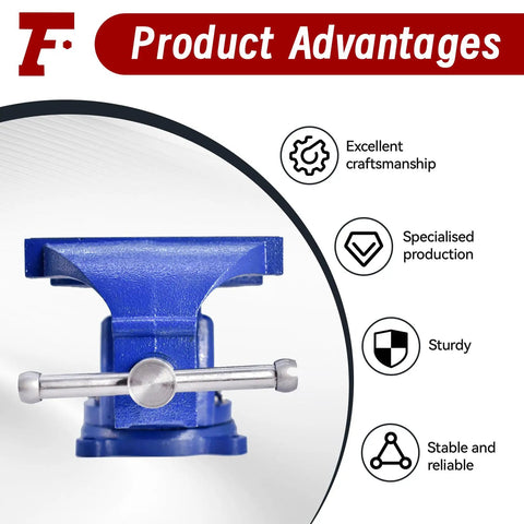 Beefy 8 Inch Swivel Bench Vise With Locking Base And Rotating Mount Heavy Duty Clamp Vise With Hardened Steel Jaws Cast Iron