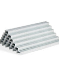 Top Shelf Standard Office Staples 1/4 Inch Length 50000 Count 10 Pack Bulk Paper Fasteners Fits Most Desk Staplers Ready To Go Heavy Duty Metal Clips For Daily Grind Tasks Silver stacked in neat rows.